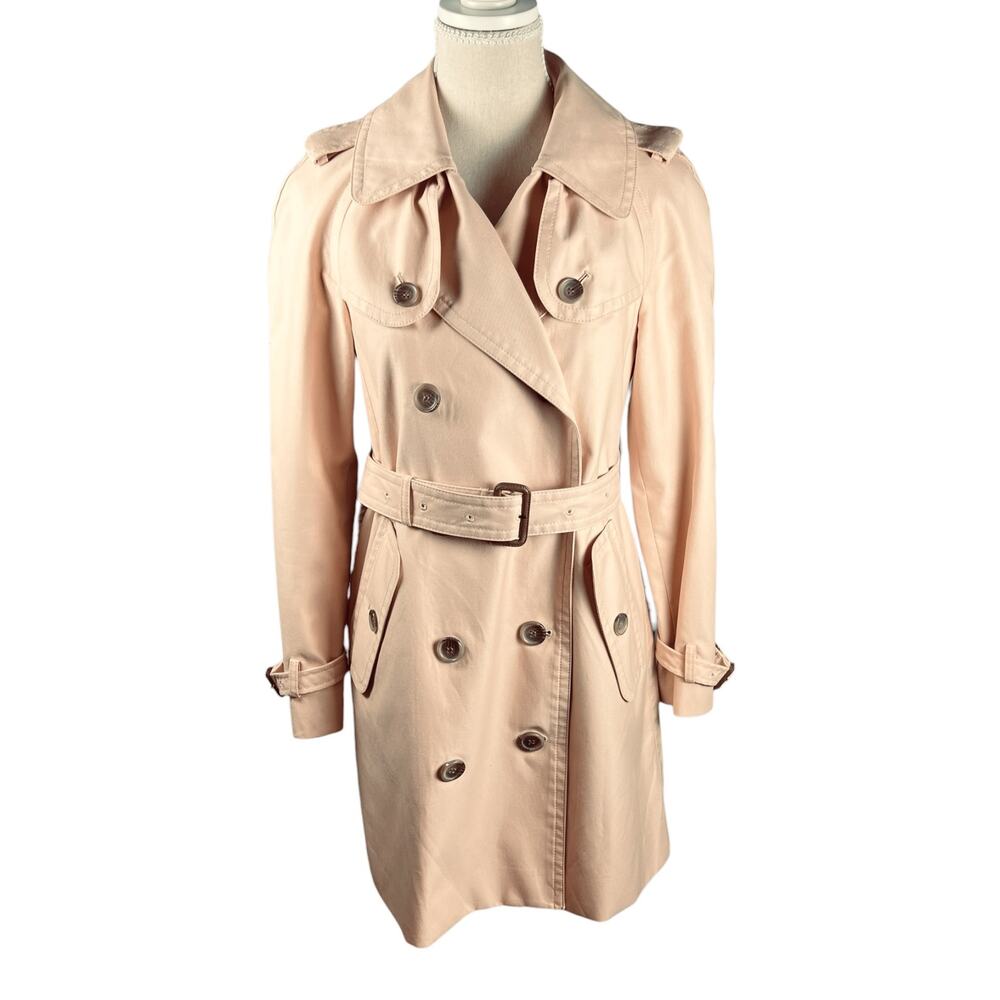 Coach Quartz Pink Double Breasted Belted Trench Coat Size 4 - Picture 3 of 16